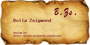 Bolla Zsigmond névjegykártya